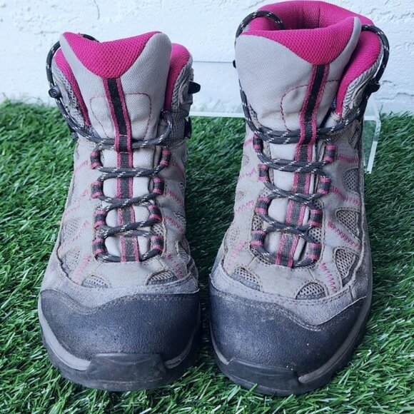 Salomon LTR GTX Gortex Waterproof Trail Hiking Boot Women Gray Pink Black - Picture 5 of 9